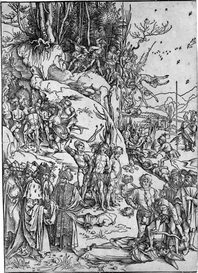 Het martelaarschap van de tienduizend door Albrecht Dürer